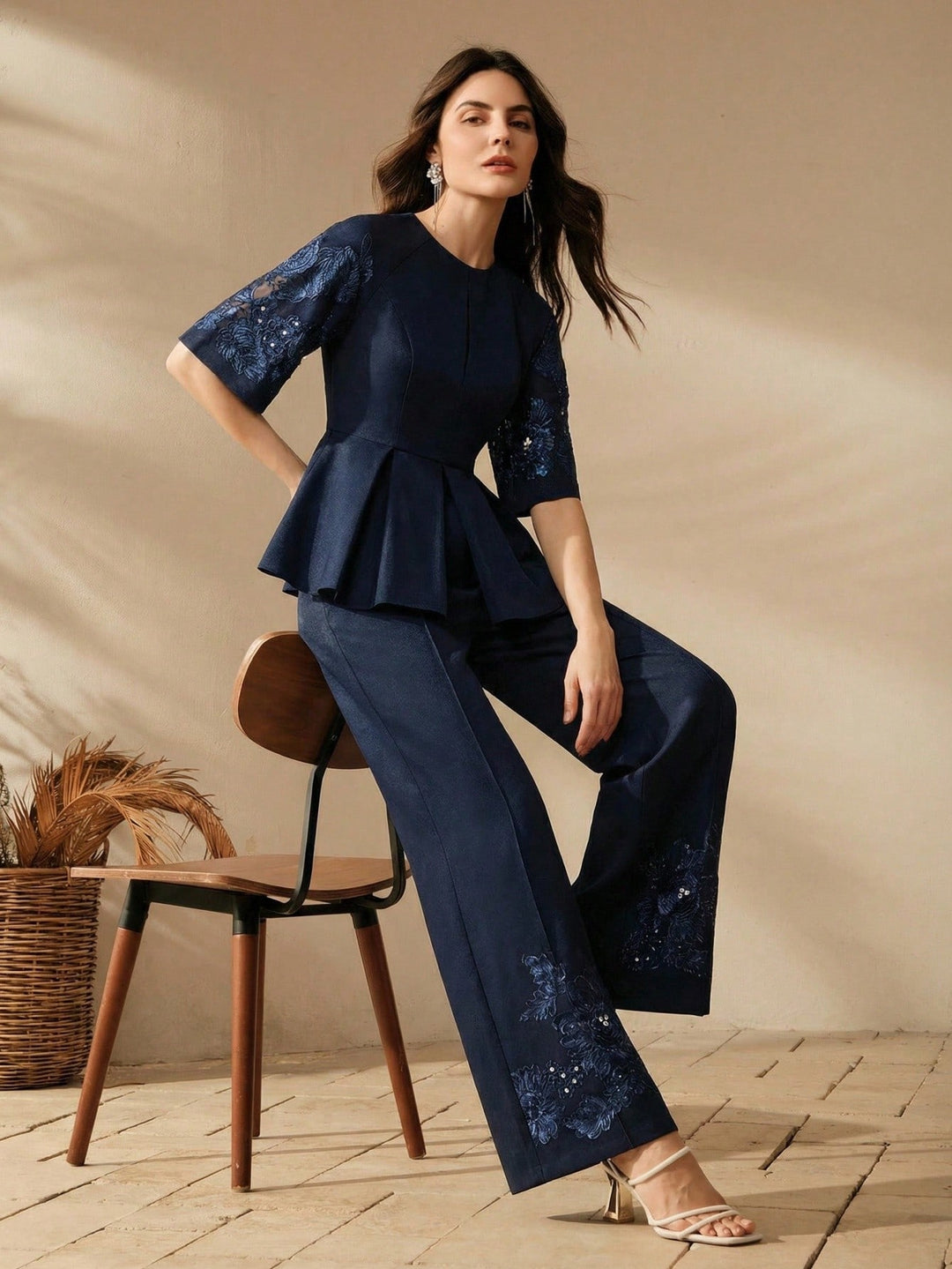 Pantaloni SHEIN, albastru
