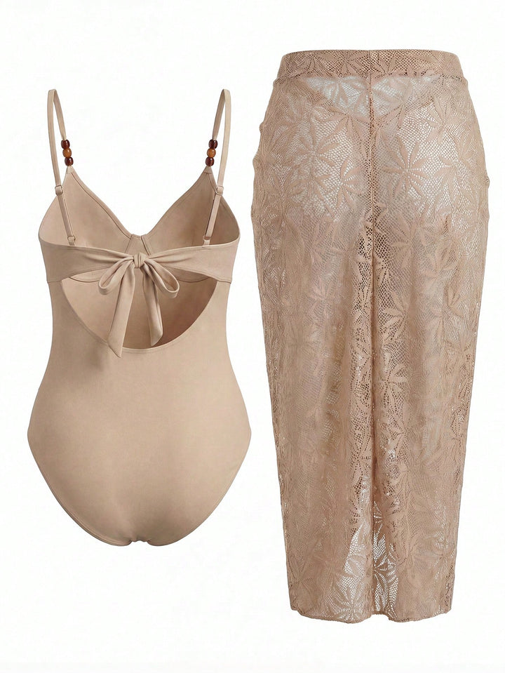 Costum de baie SHEIN, maro
