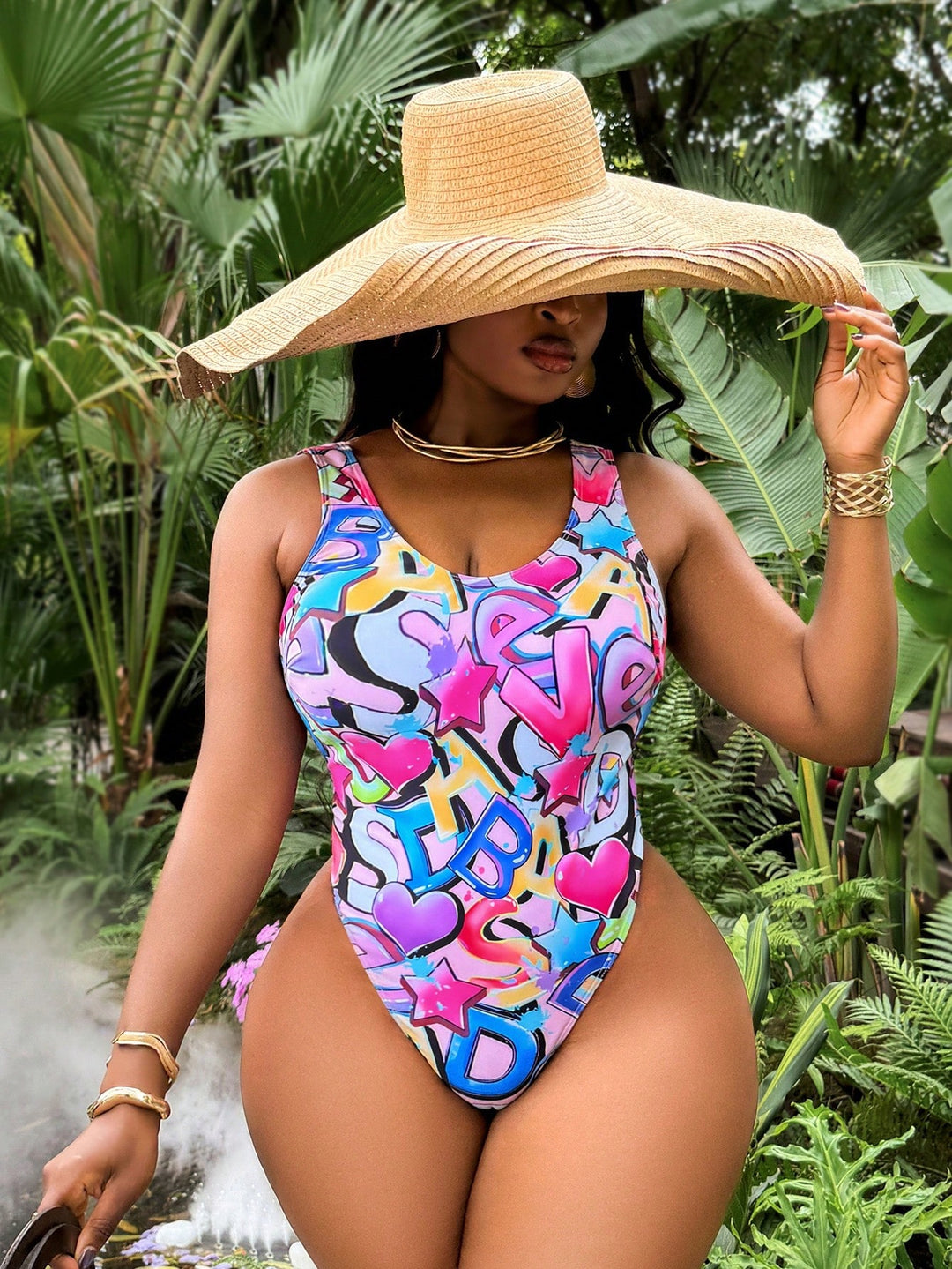Costum de baie SHEIN, mix culori