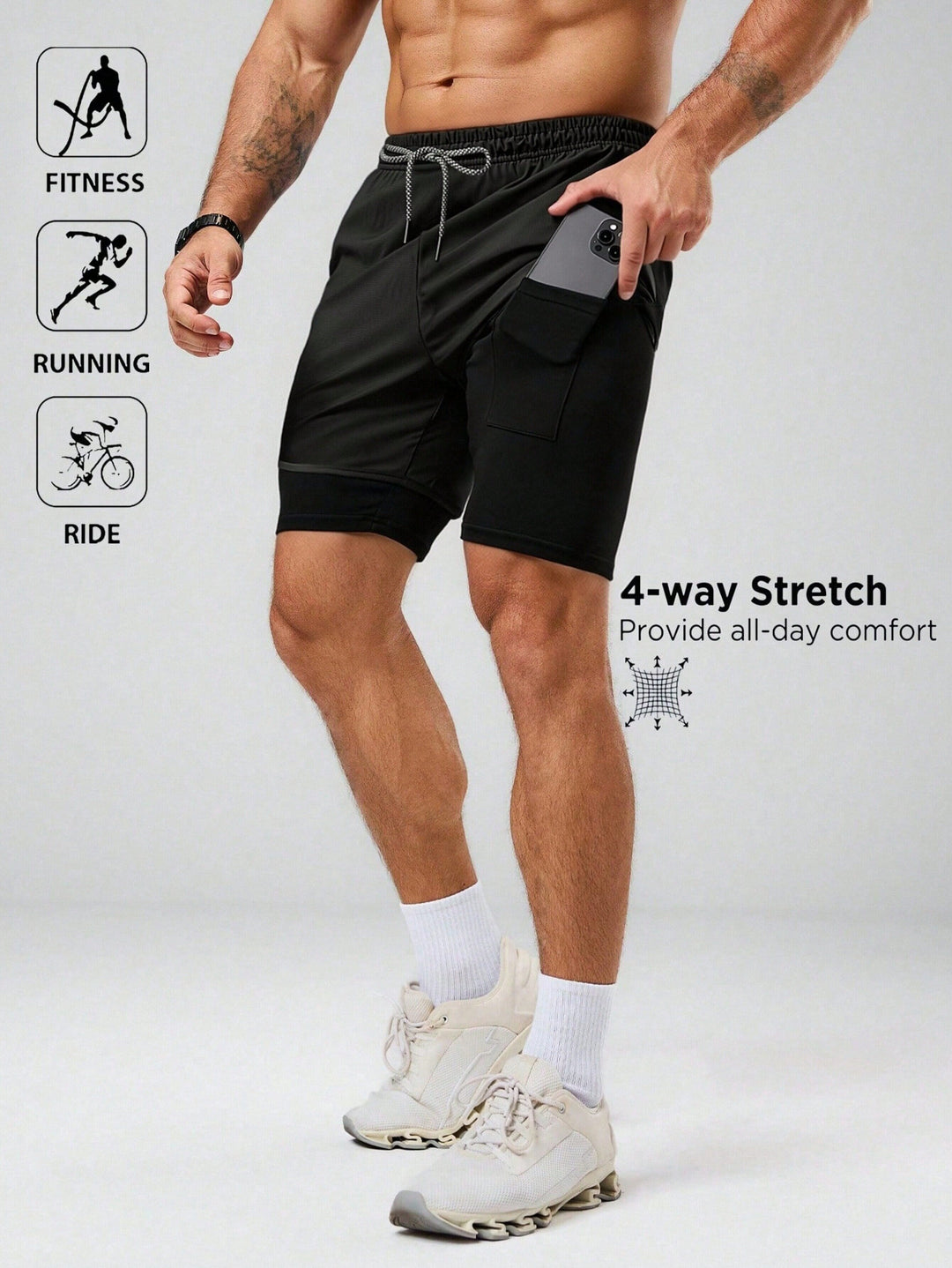 Pantaloni scurți SHEIN, negru