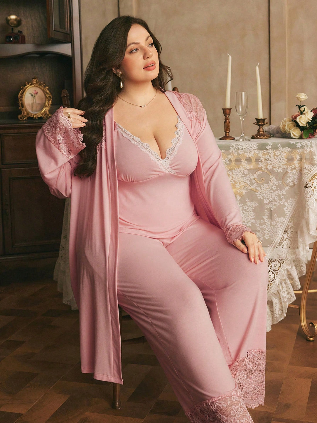 Set pijamale SHEIN, roz