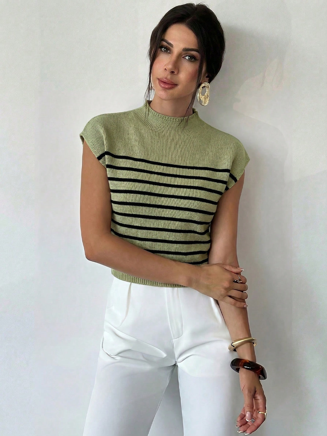 Maieu tricotat SHEIN, verde