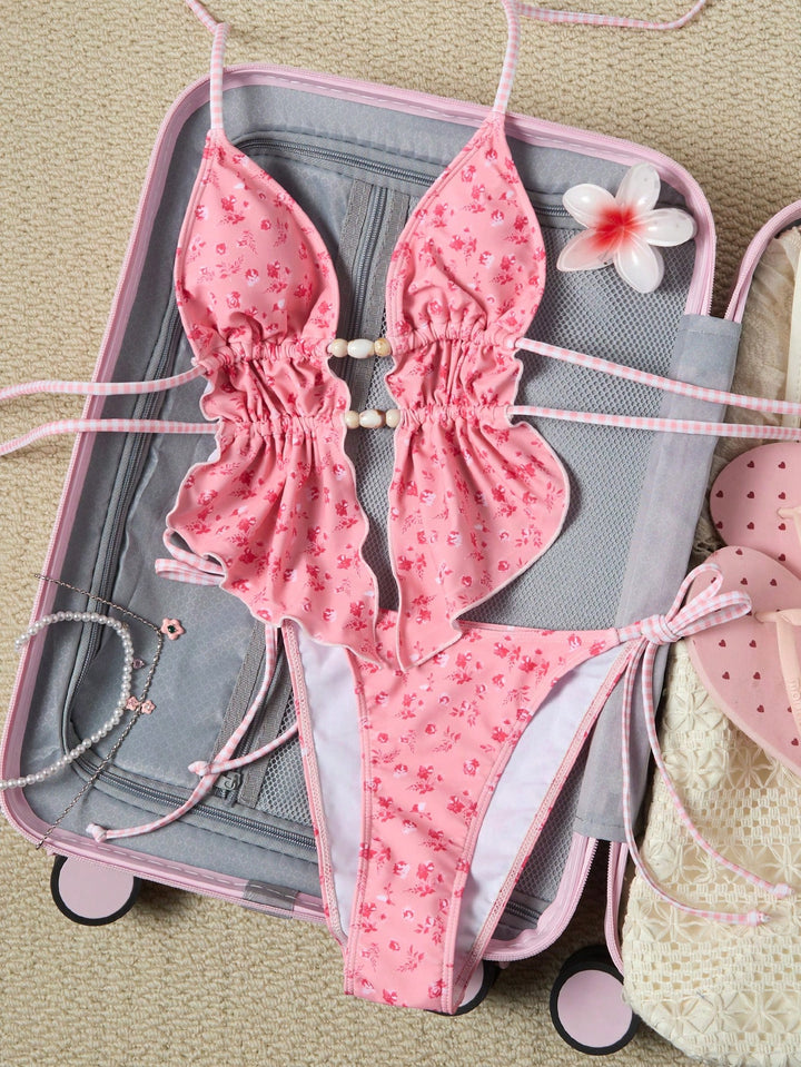 Costum de baie SHEIN, roz