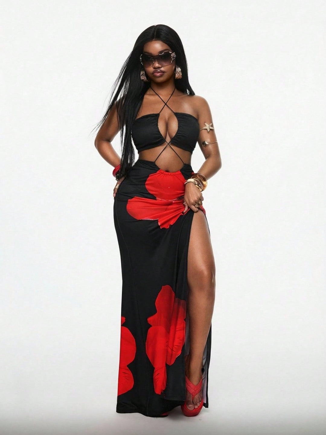 Rochie maxi SHEIN, mix culori