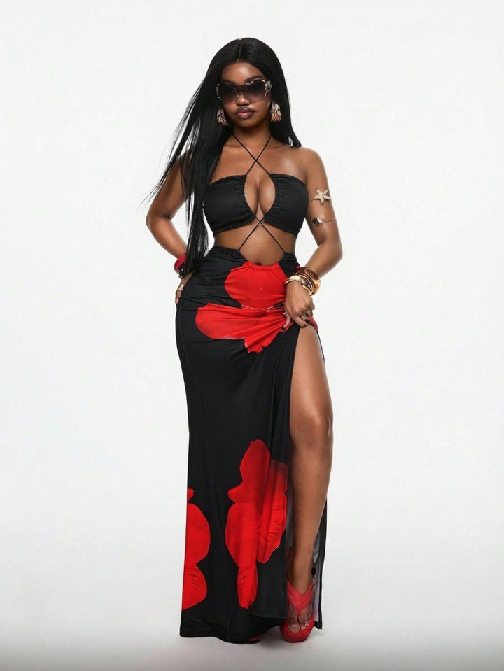 Rochie maxi SHEIN, mix culori