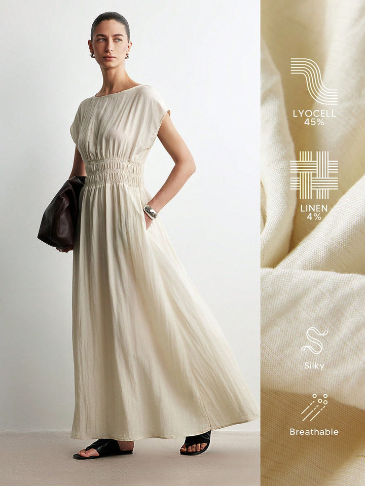 Rochie maxi SHEIN, bej