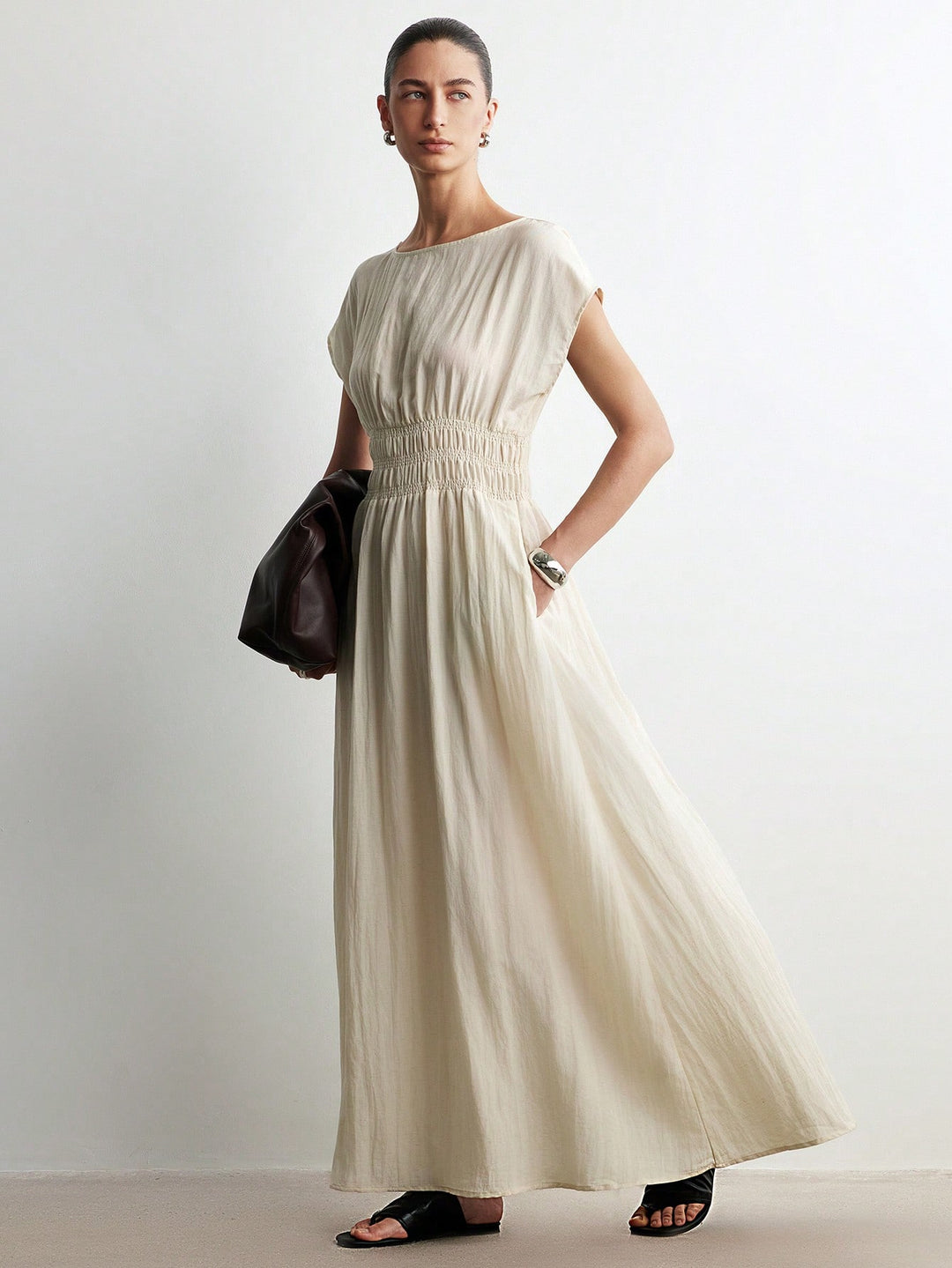 Rochie maxi SHEIN, bej