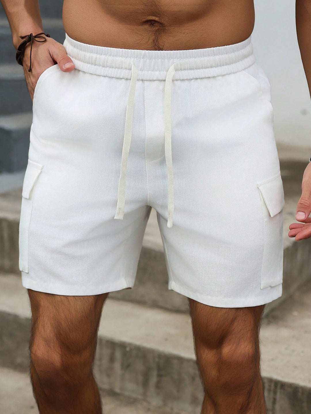 Pantaloni scurți SHEIN, alb