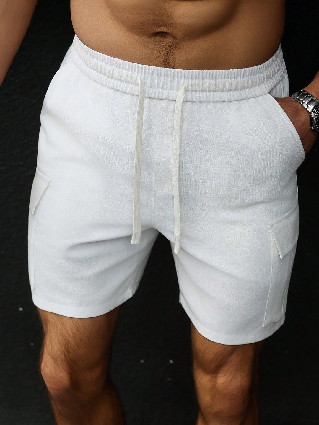 Pantaloni scurți SHEIN, alb