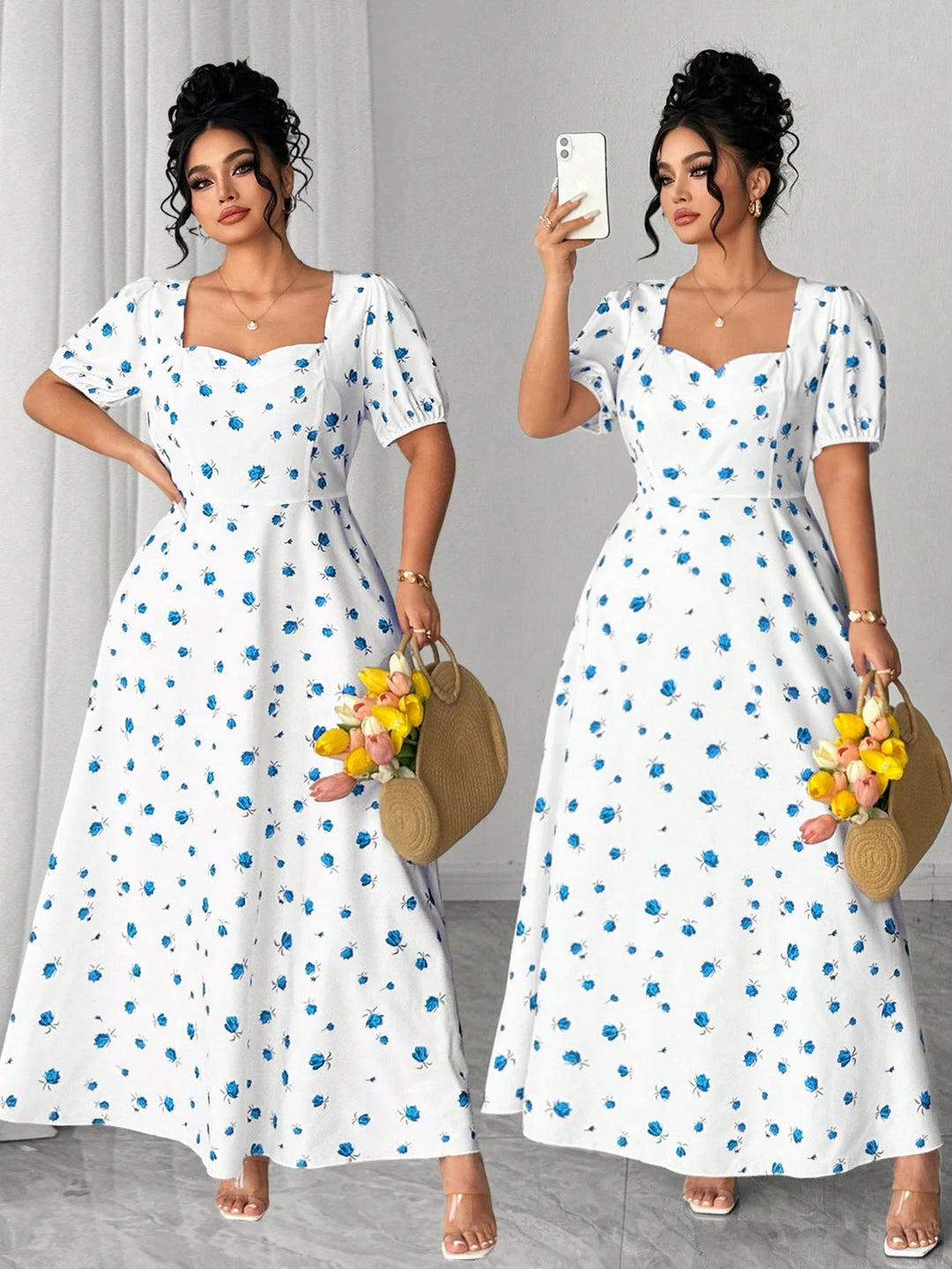 Rochie maxi SHEIN, alb