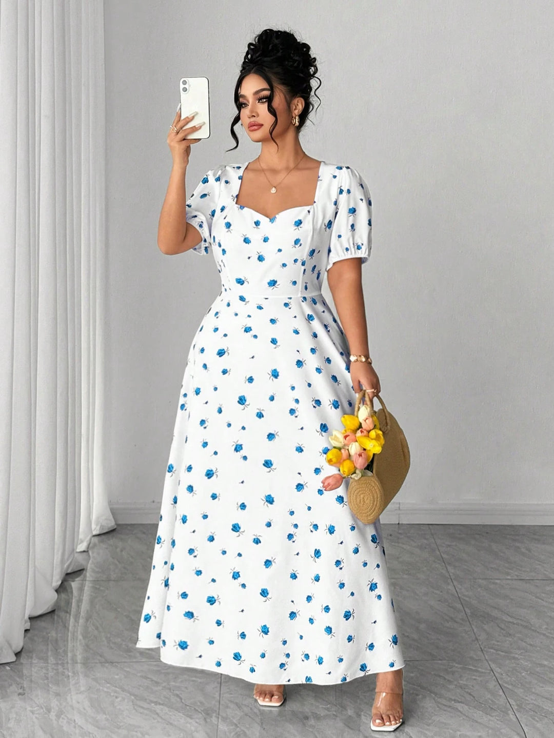 Rochie maxi SHEIN, alb