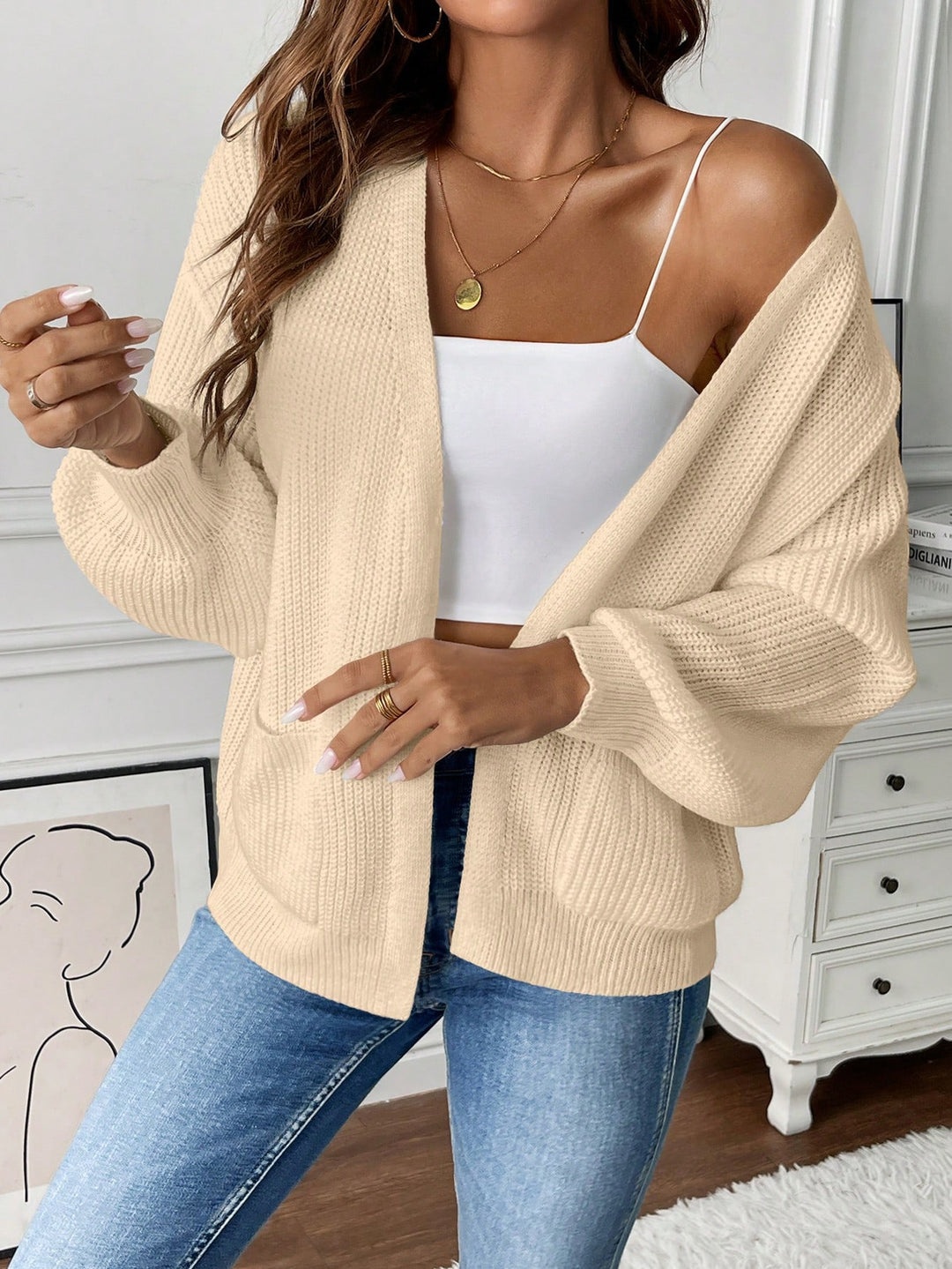 Cardigan SHEIN, bej