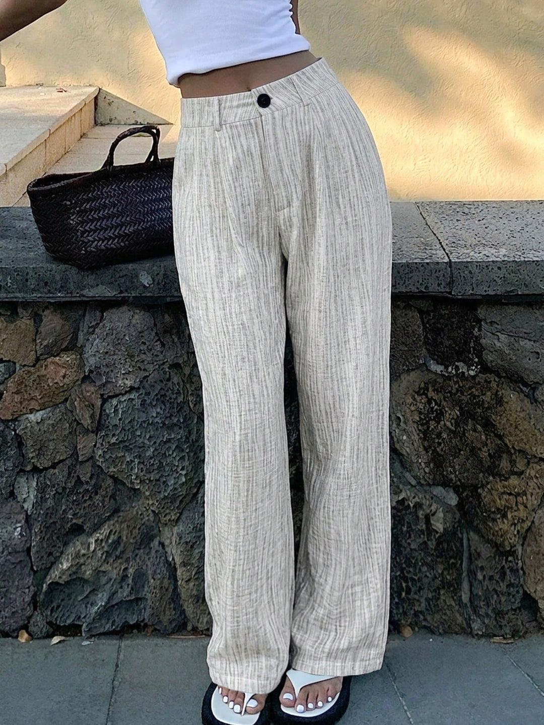 Pantaloni SHEIN, alb