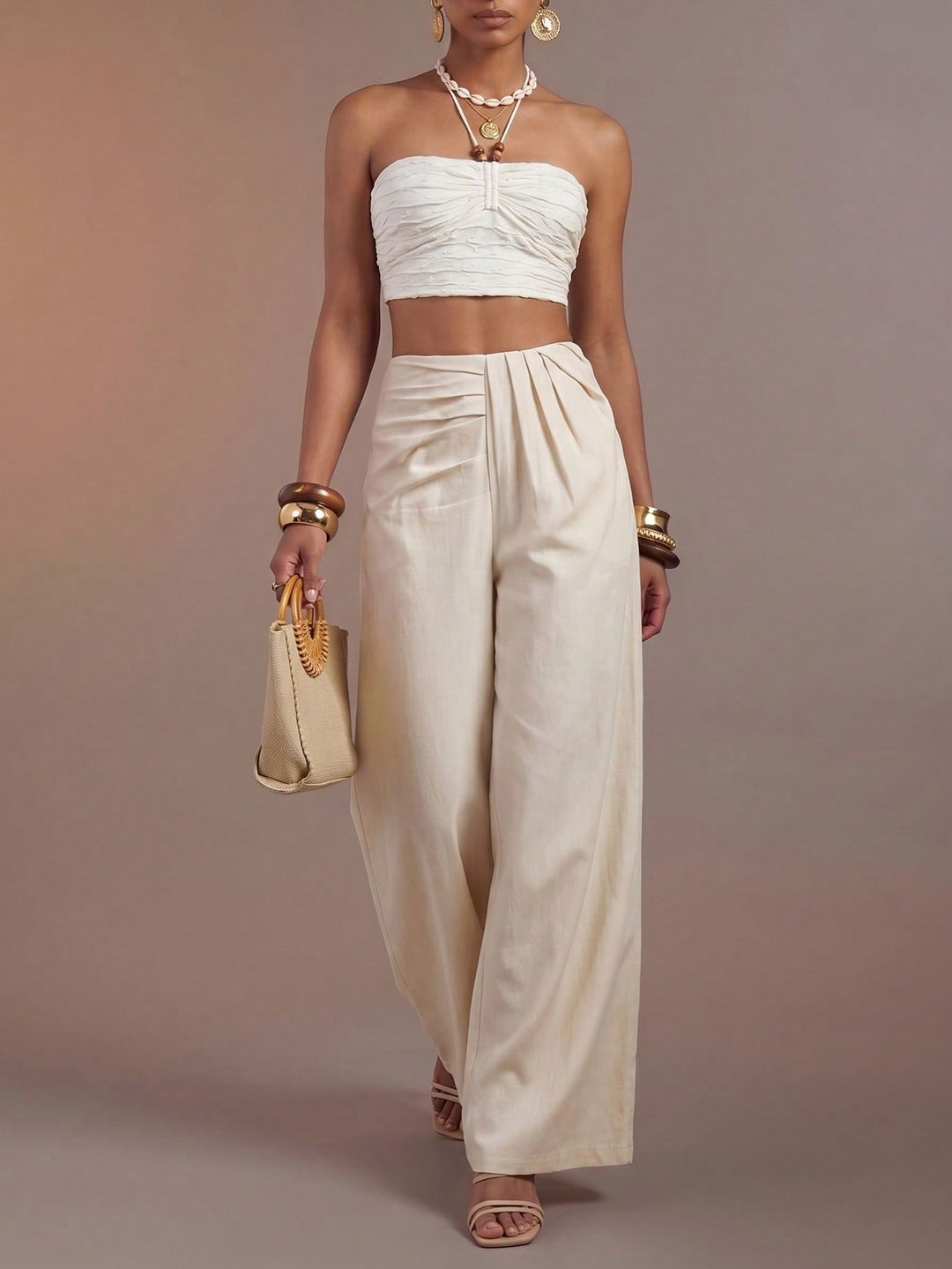 Pantaloni SHEIN, crem