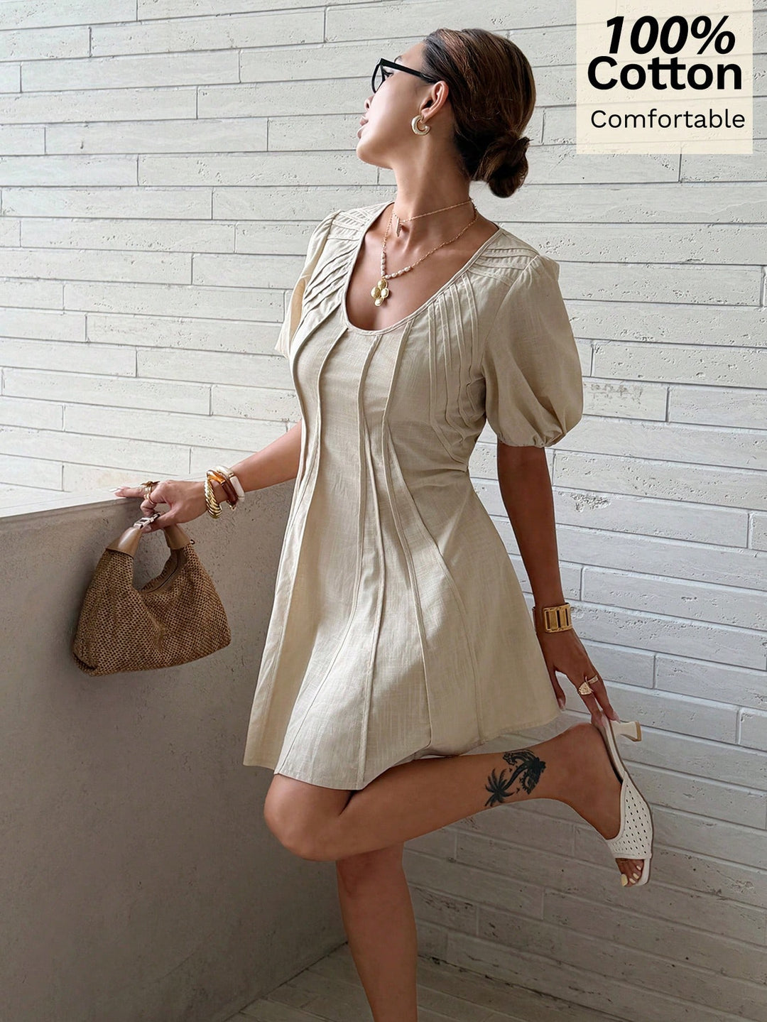 Rochie mini SHEIN, bej