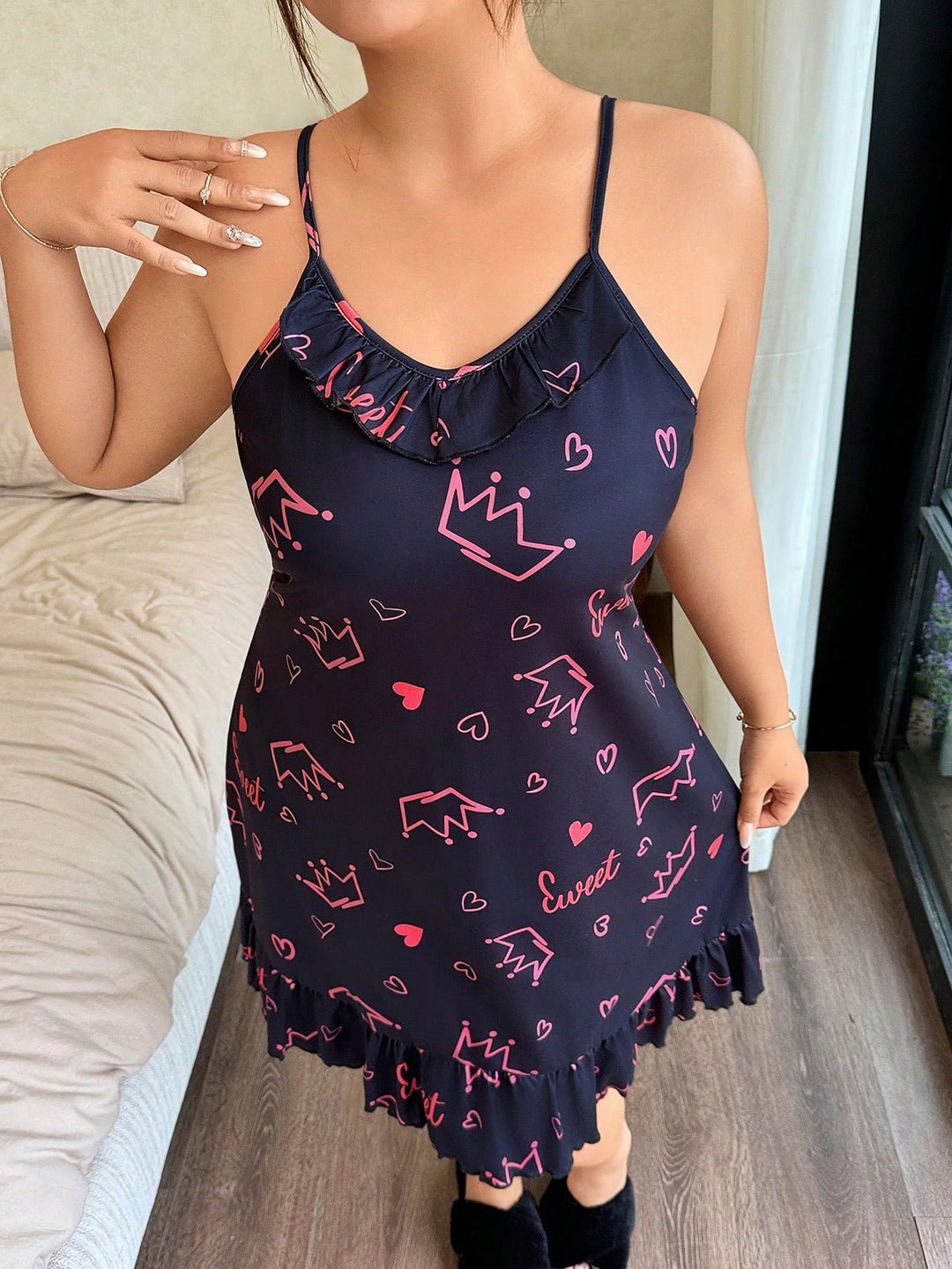 Rochie de noapte SHEIN, negru