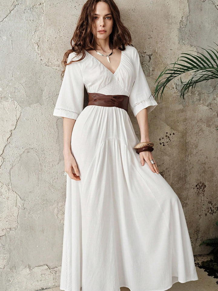 Rochie maxi SHEIN, alb