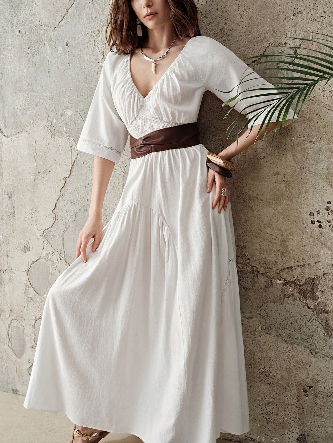 Rochie maxi SHEIN, alb