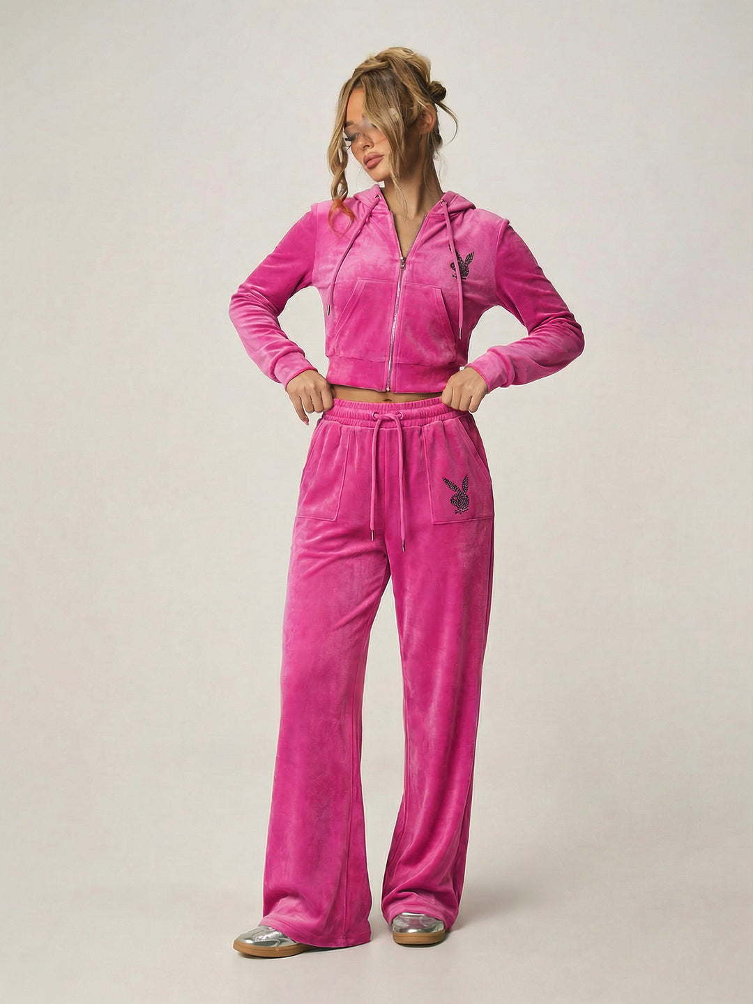 Pantaloni SHEIN, roz