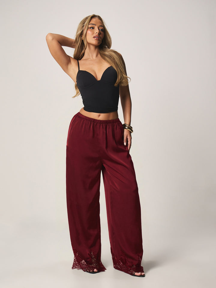 Pantaloni SHEIN, vișiniu