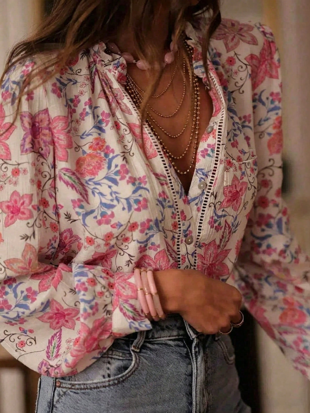 Cămașă casual SHEIN, roz