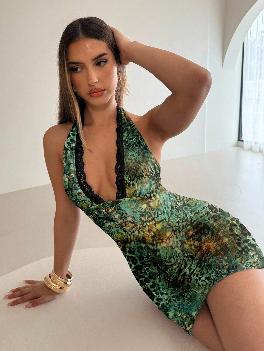 Rochie mini SHEIN, verde