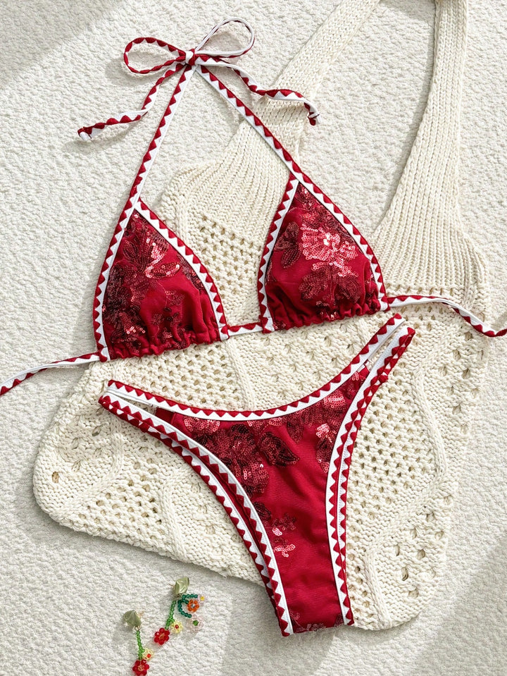 Set bikini SHEIN, roșu