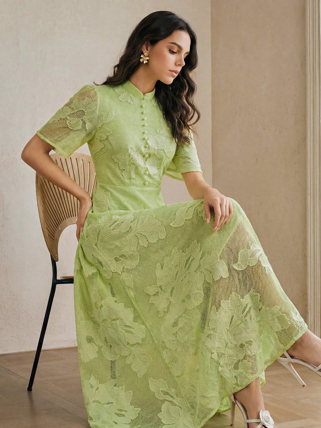 Rochie maxi SHEIN, verde