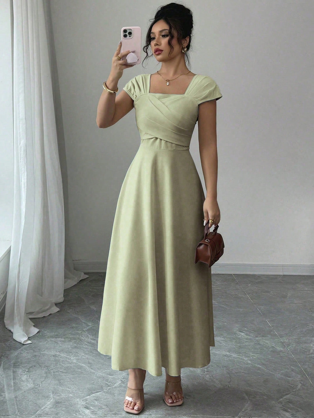 Rochie maxi SHEIN, verde