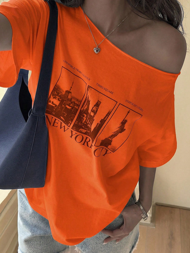 Tricou SHEIN, portocaliu