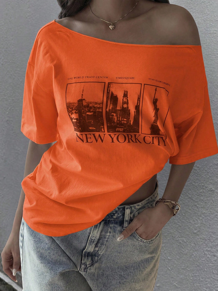 Tricou SHEIN, portocaliu