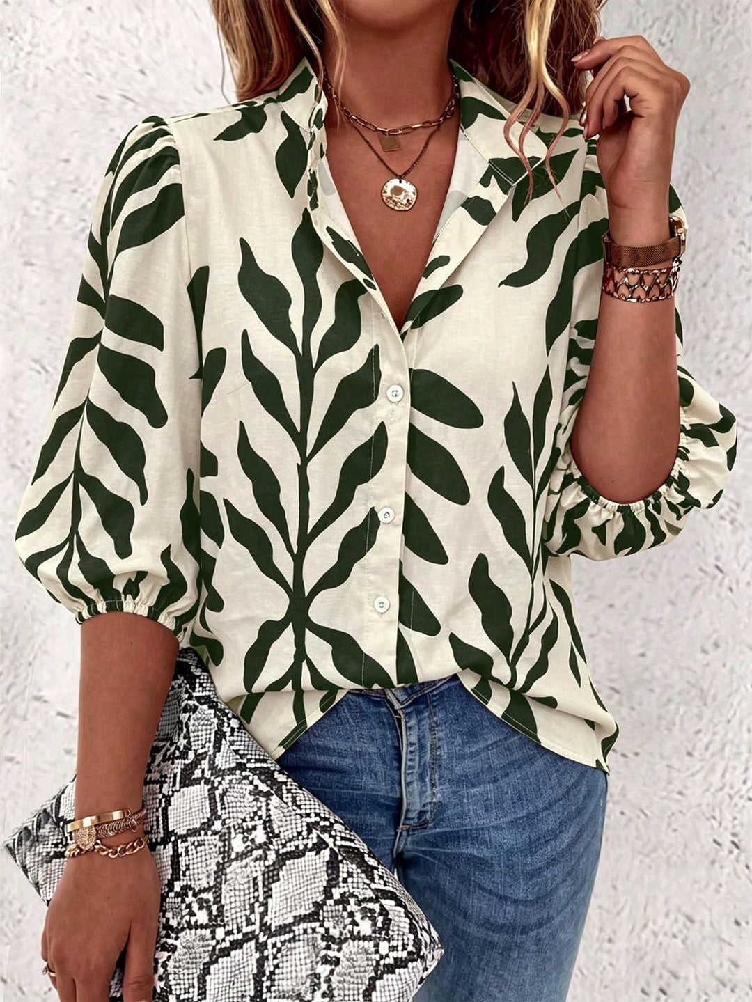Cămașă casual SHEIN, verde
