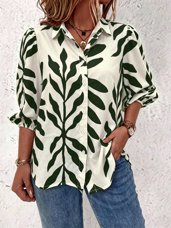 Cămașă casual SHEIN, verde