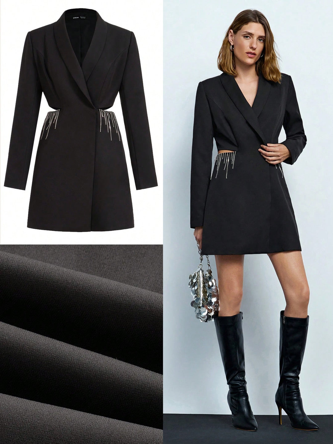 Sacou SHEIN, negru