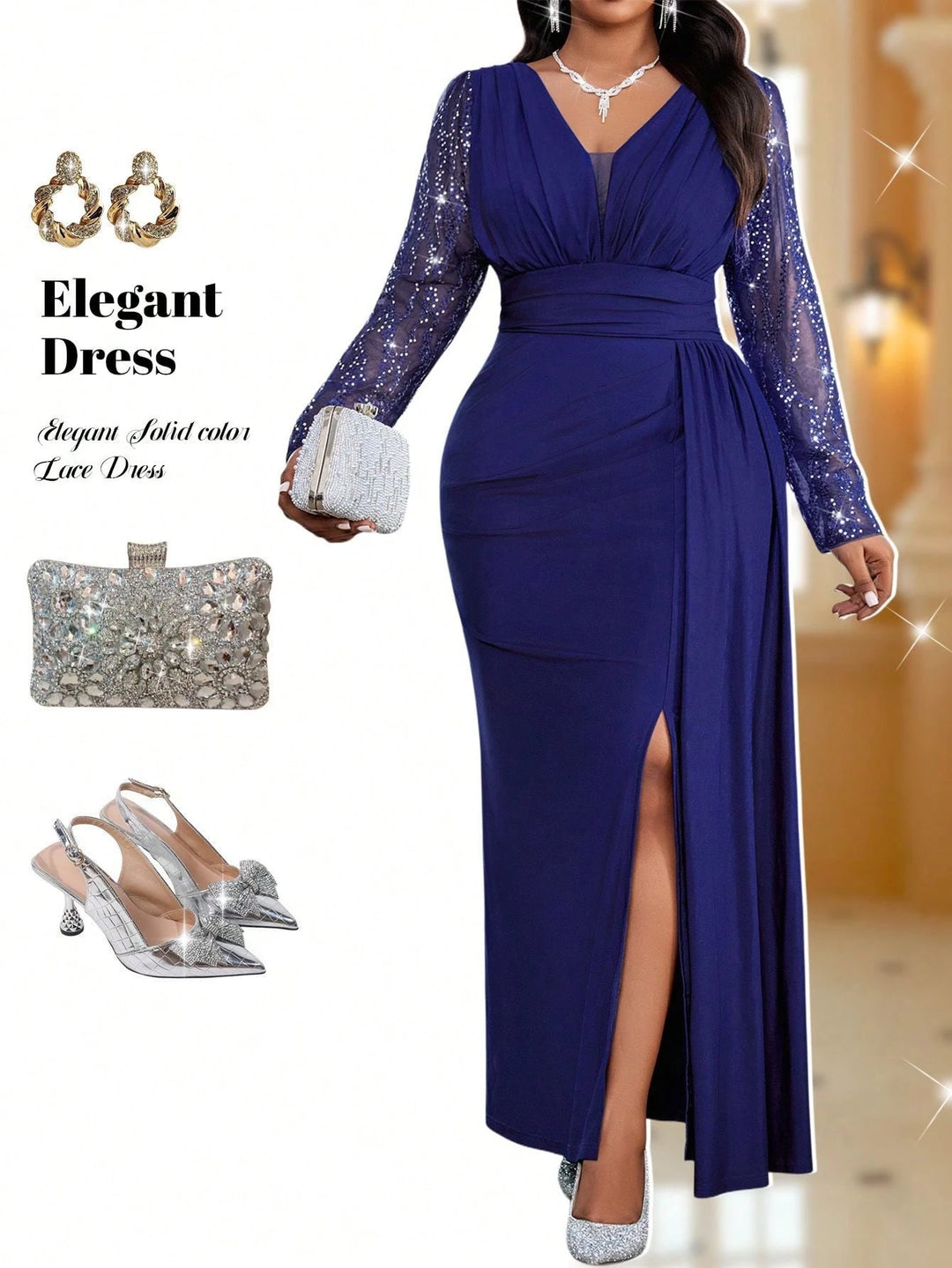 Rochie de ocazie SHEIN, albastru