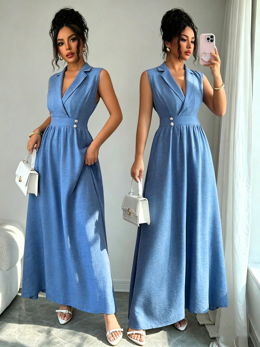 Rochie maxi SHEIN, albastru