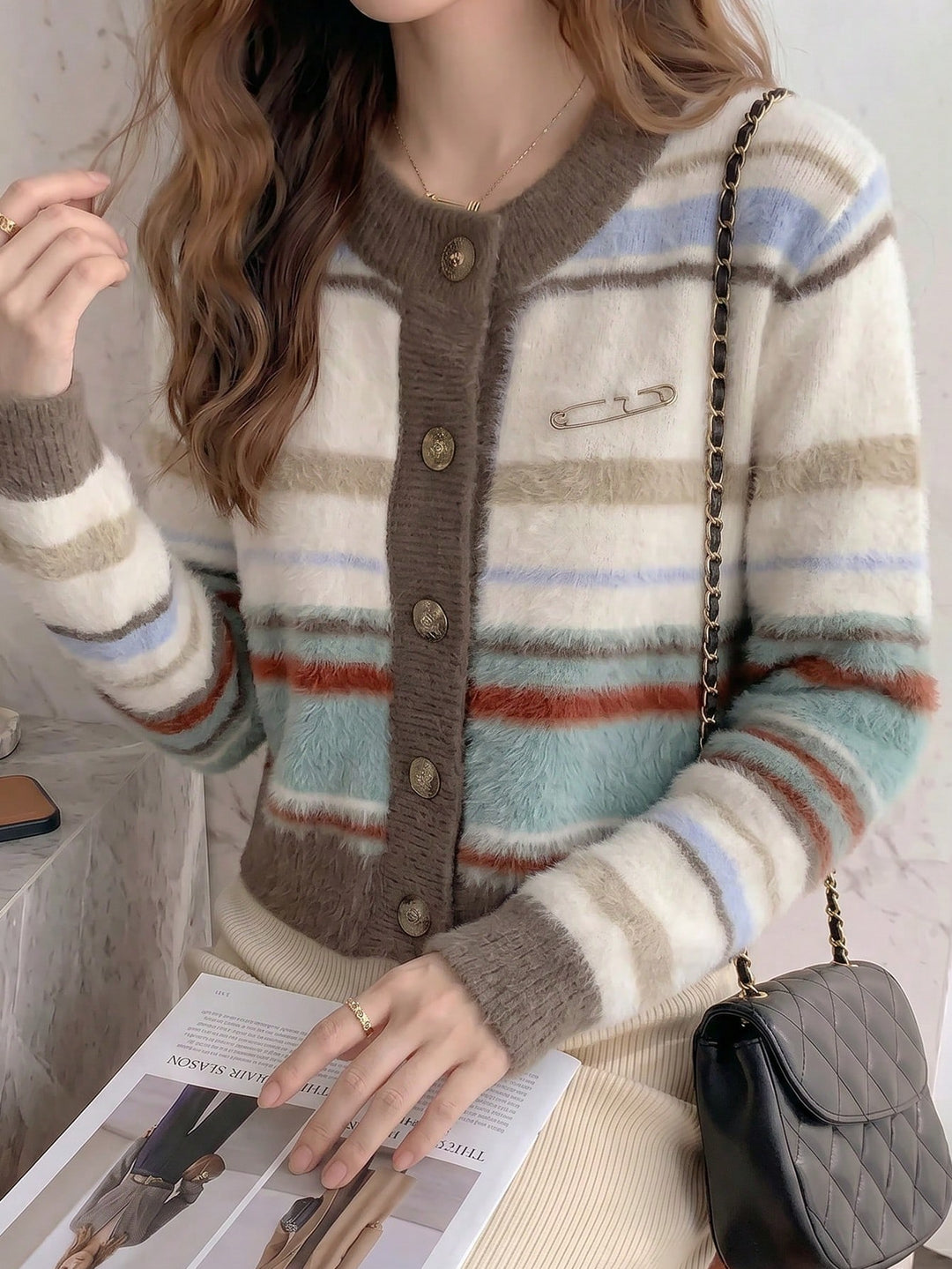 Cardigan SHEIN, albastru