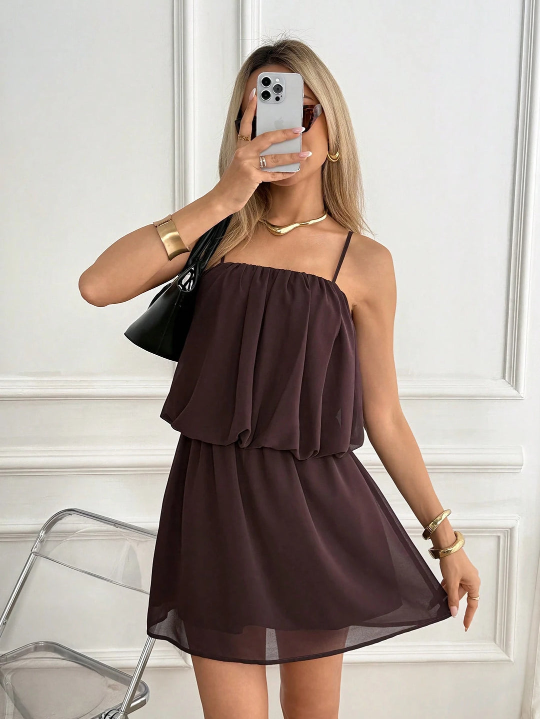 Rochie mini SHEIN, maro
