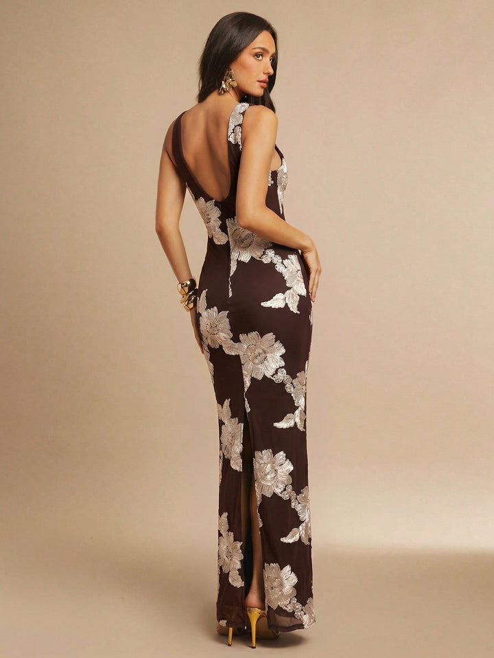 Rochie maxi SHEIN, maro