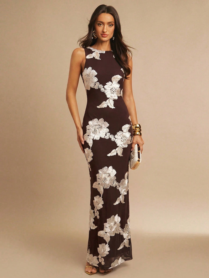 Rochie maxi SHEIN, maro