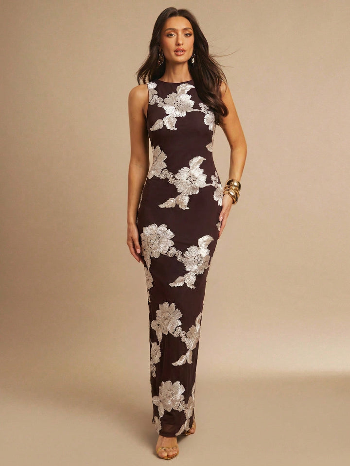 Rochie maxi SHEIN, maro