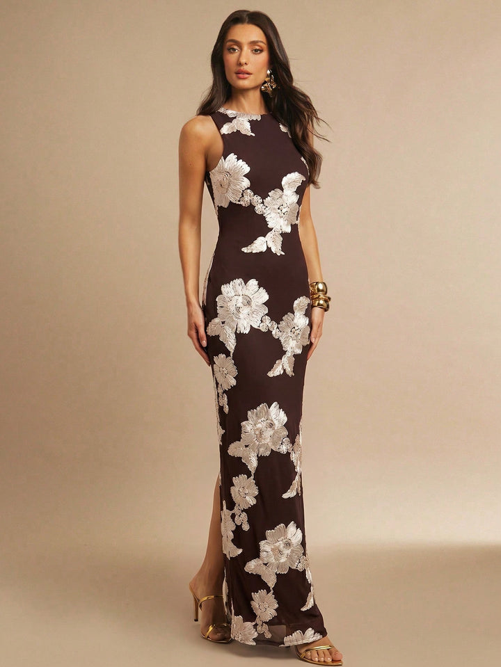 Rochie maxi SHEIN, maro