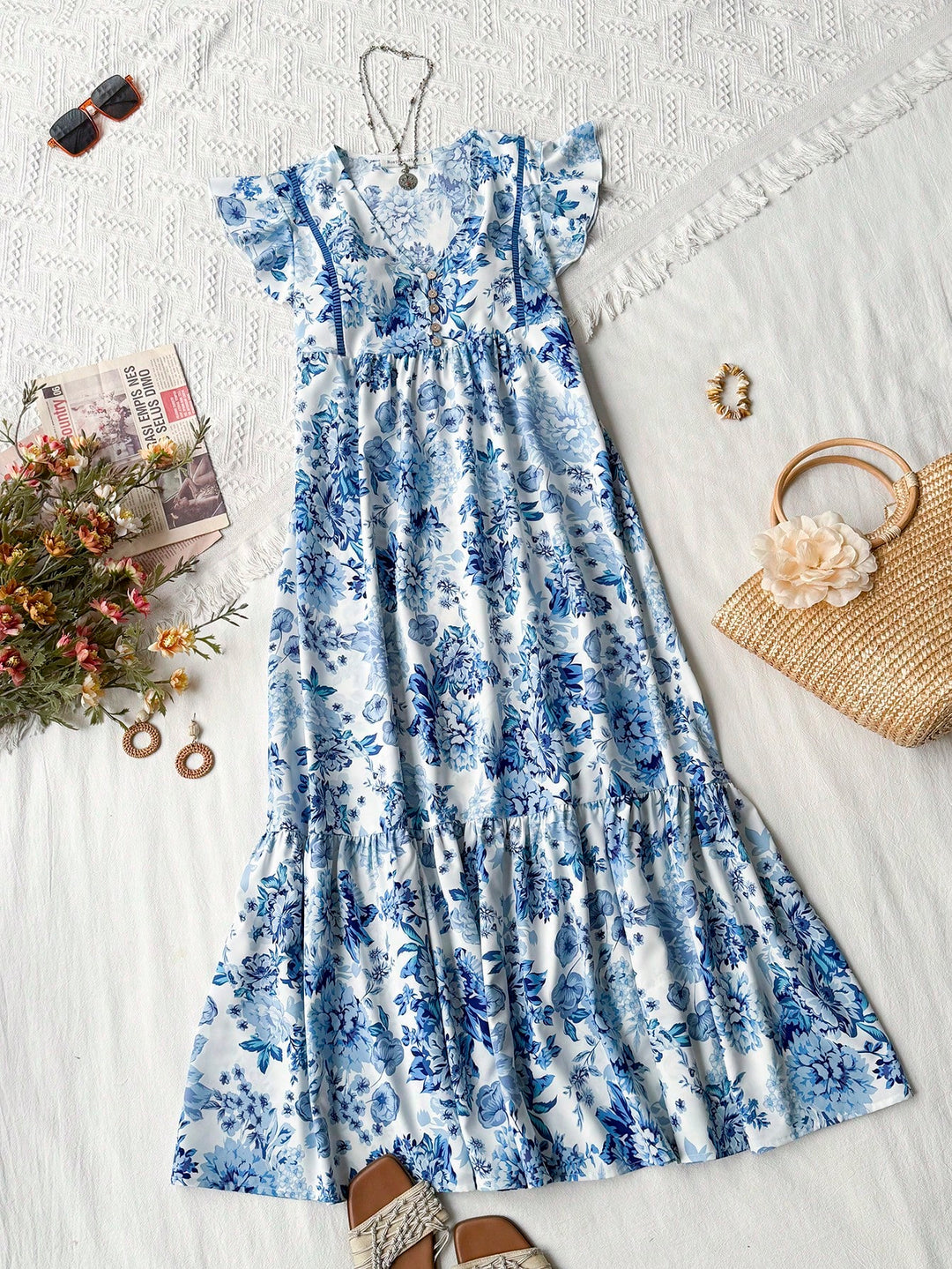 Rochie maxi SHEIN, albastru