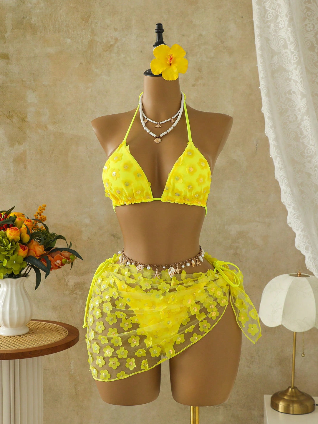 Set bikini SHEIN, galben