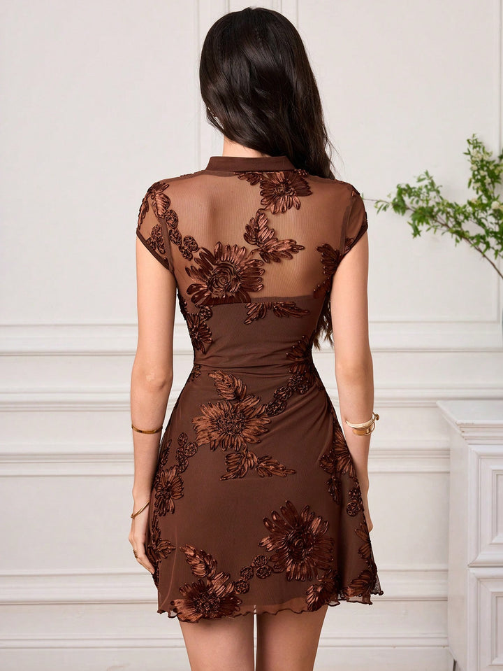 Rochie scurtă SHEIN, maro