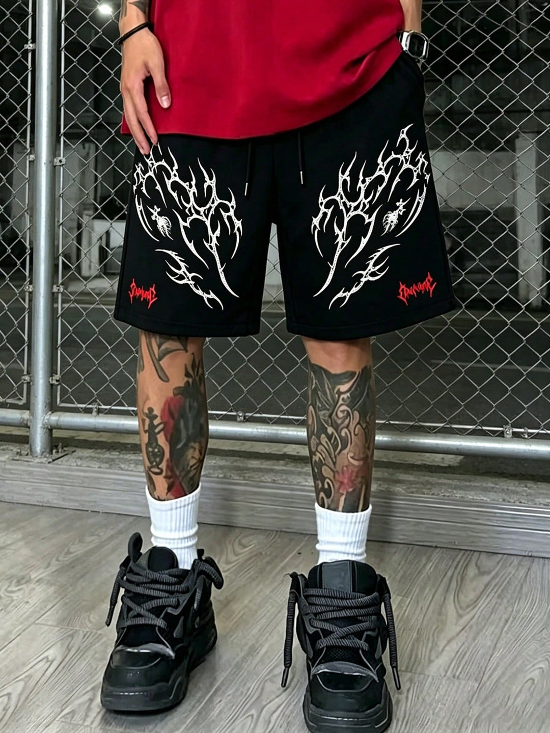 Pantaloni scurți SHEIN, negru