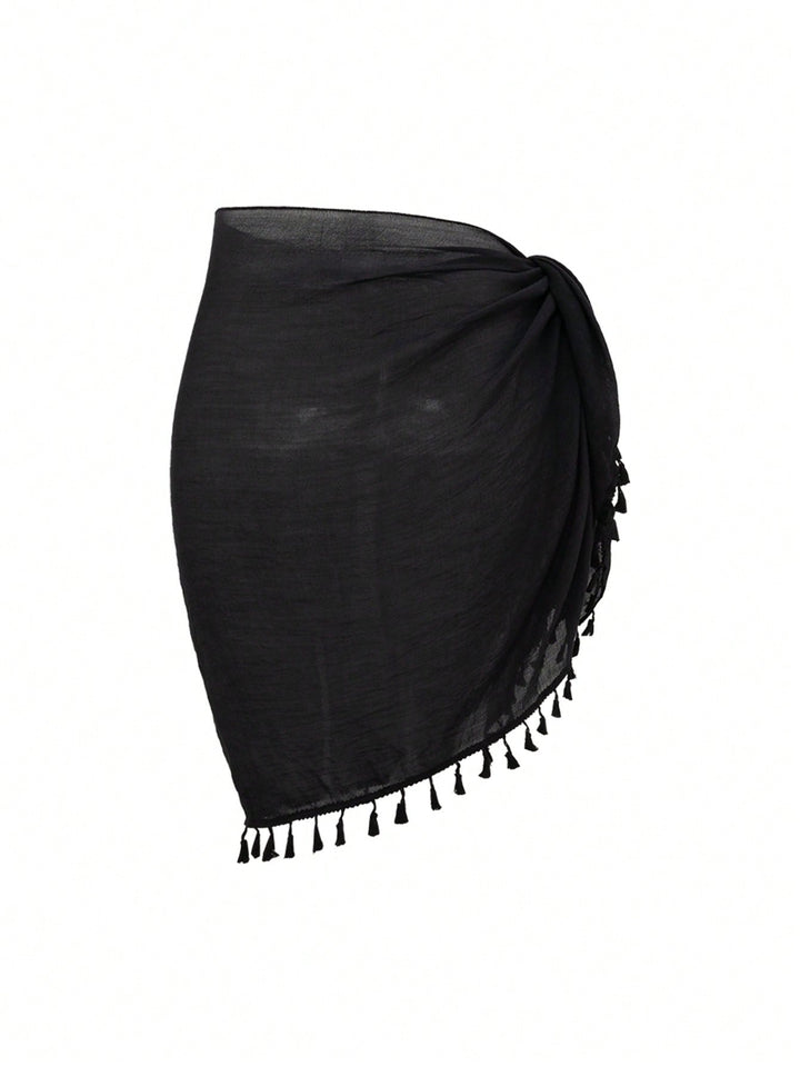 Fusta de plaja SHEIN, negru