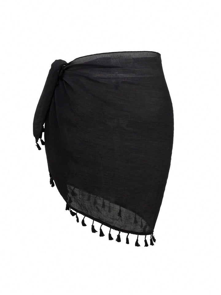 Fusta de plaja SHEIN, negru
