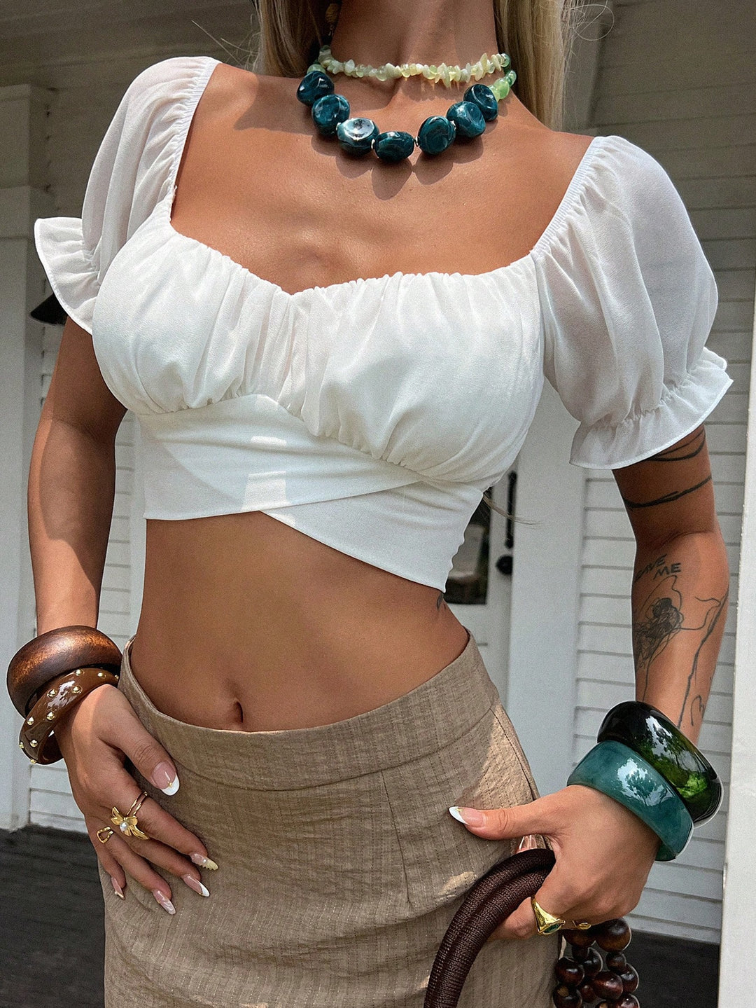 Top SHEIN, alb