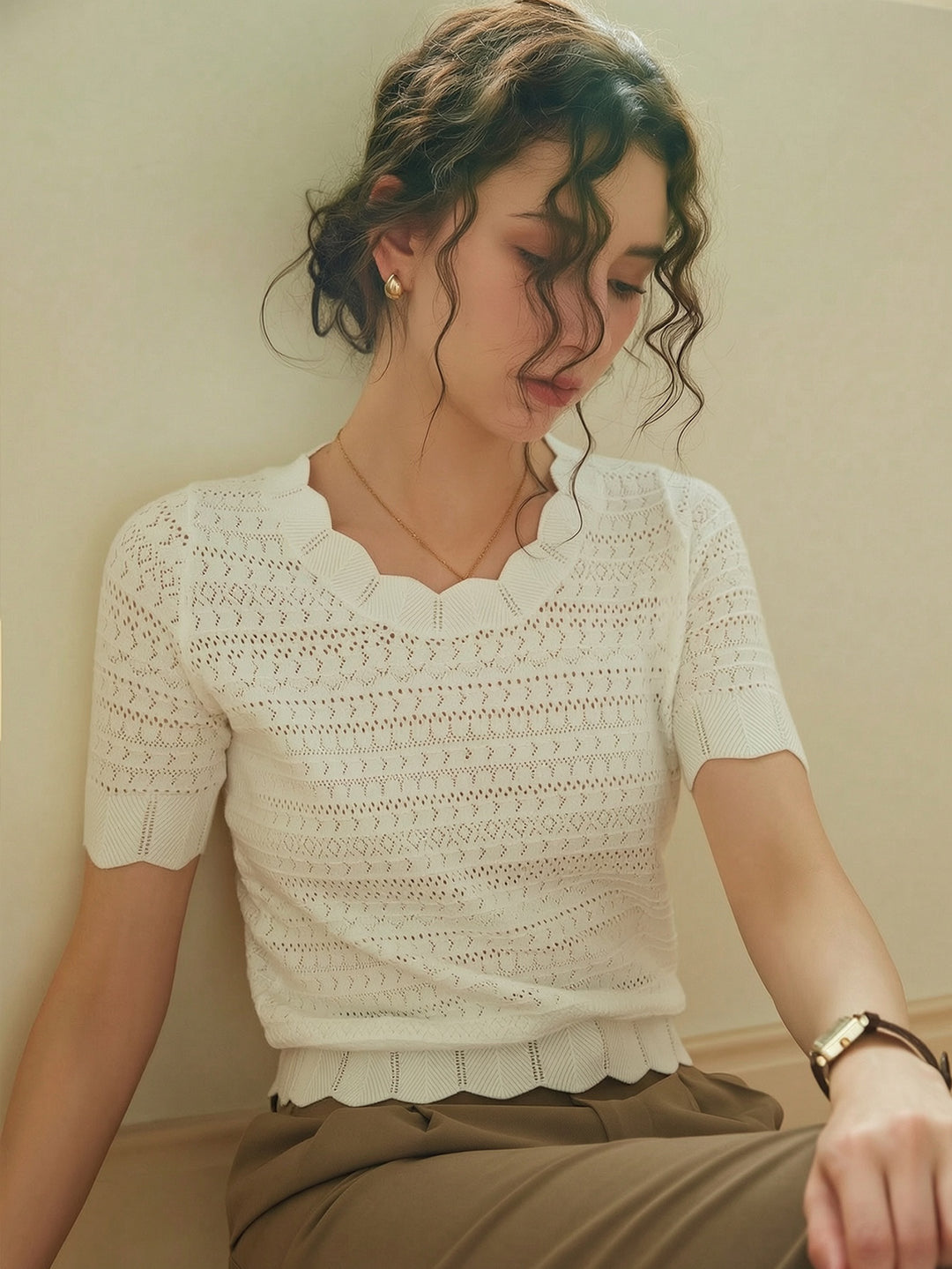 Top SHEIN, alb